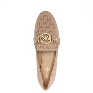 Michael Kors | Rory Loafer Beige Monogram Loafers with Gold Accent
